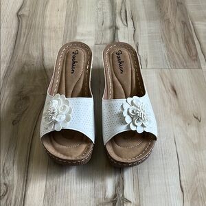Women's White Slide Sandals
